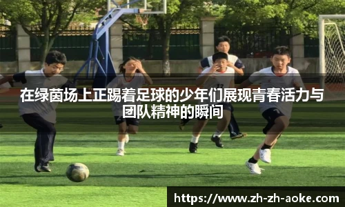 在绿茵场上正踢着足球的少年们展现青春活力与团队精神的瞬间